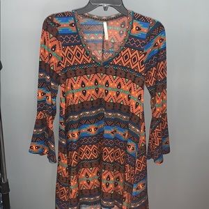 Long sleeve, V-neck dress